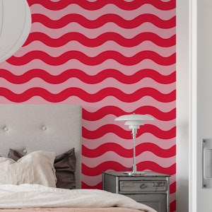 Pink and Crimson Red Modern Waves 1