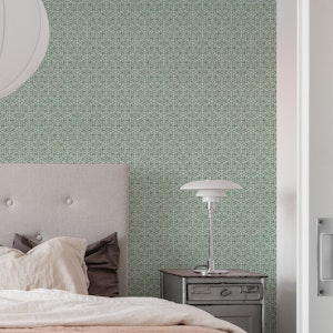 Geometric snow flakes sage green