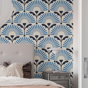 Vintage Blue Flowers Petals Pattern