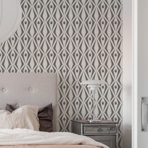 Minimalist art deco geometric diamonds grey