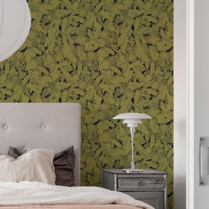 Tropical Foliage Exotic Leaves Khaki Green WP