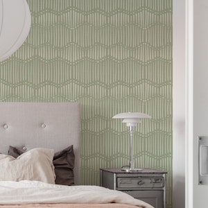 Boho Waves on Sage Canvas