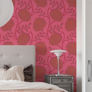 Fantasia Floral Botanical Mocha Mousse Pink