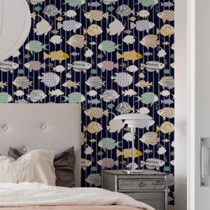 Fresh fish on dark navy blue