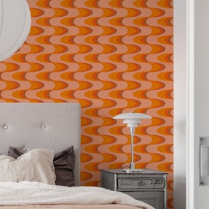Swizzle Retro Wavy Stripes Apricot Orange