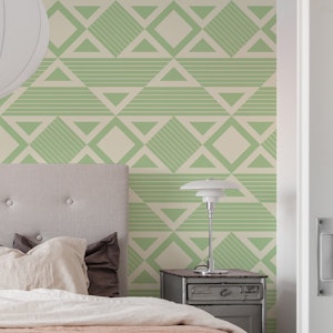 Sage Green Modern Geometric Tribal Shapes