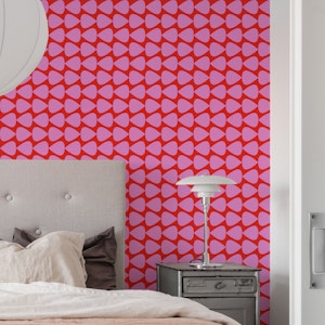Geo Plectrum Pattern in Preppy Pink and Red