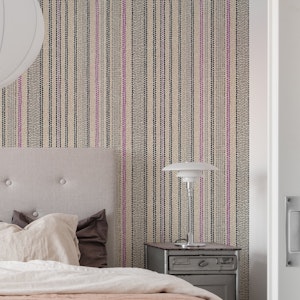 Handwoven boho stripe berry accent