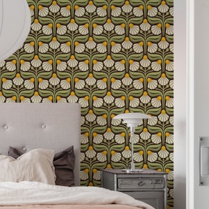 Majestic Vintage Blossoms in Green - S