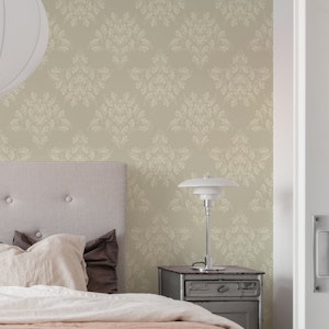 Rustic Leaf Damask large – Neutral Gray