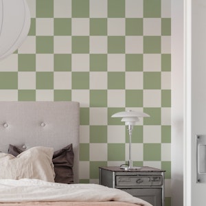 Checkered Sage Green and Off-White Checks