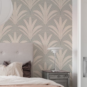 Rustic Palm Serenity - Soft Grey