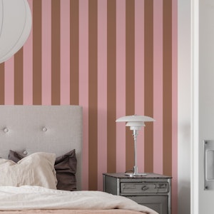 Mocha Brown and Pink Vertical Stripe Pattern