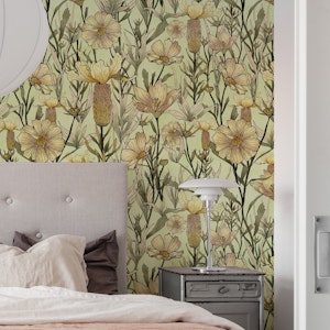 Hand drawn vintage garden green