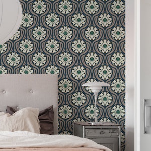 Colorful Floral Fiesta in Beige Green - S