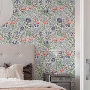 Cottage garden loving birds soft blue green