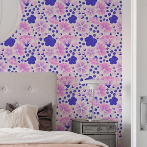 Wild Mallow Garden Repeat Pattern