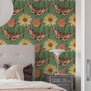 Vintage Moth and Floral Harmony Collage