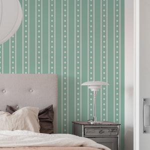 Spotted Snow stripe - mint and white - medium