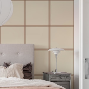 Slim Country check - Mocha on cream - Large