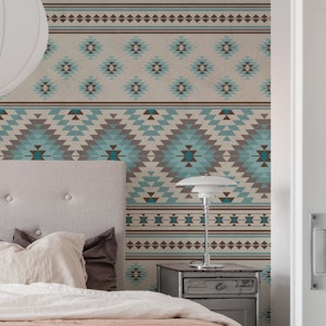 Kilim stripes in beige blue brown large