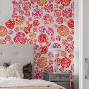 Coral Watercolor Roses