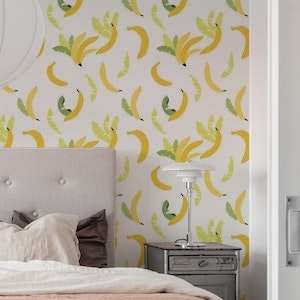 Banana illustration seamless fabric design pattern