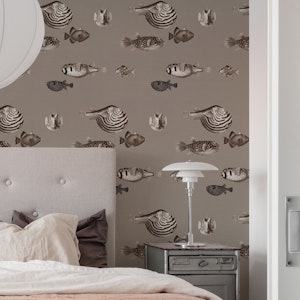 Acquario Fish pattern neutral taupe beige