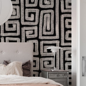 Handmade Painted Shapes Greek Black and White