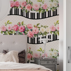 Shabby Chic piano keyboard waves 8
