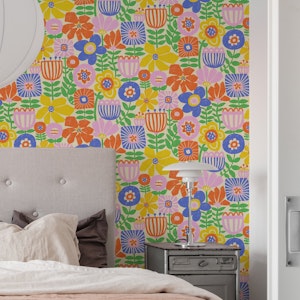 Cut Out Mod Art Florals - Multicolor Green