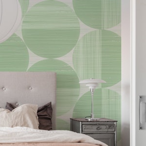 Paint Texture Circle Shapes in Sage Green
