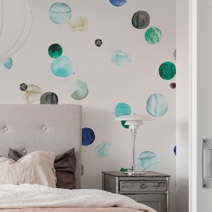 Polka Dots Watercolor Blue