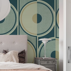 Retro Circles smokey teal