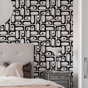Mid Century Modern Piquet Black and White