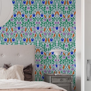 Vintage Pattern with birds and berries 2