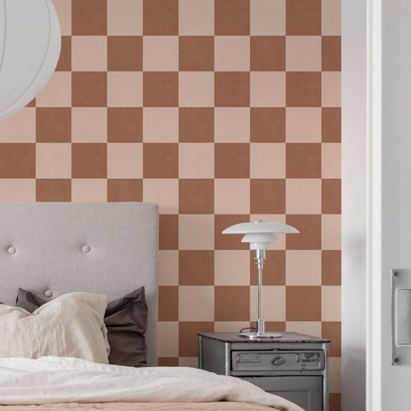 Mocha Mousse Brown Checkerboard Textured