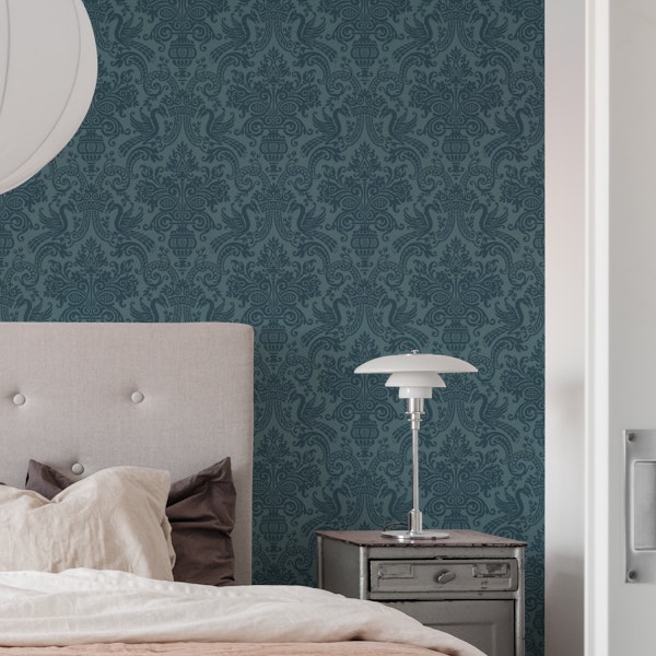 Vintage Damask Elegant Grandeur Teal