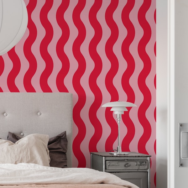 Pink and Crimson Red Modern Waves 2