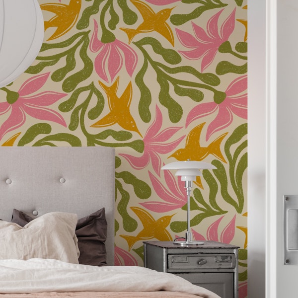 Matisse Floral Abstract Modern Pink Green