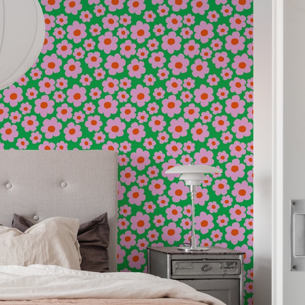Vibrant spring pink and green