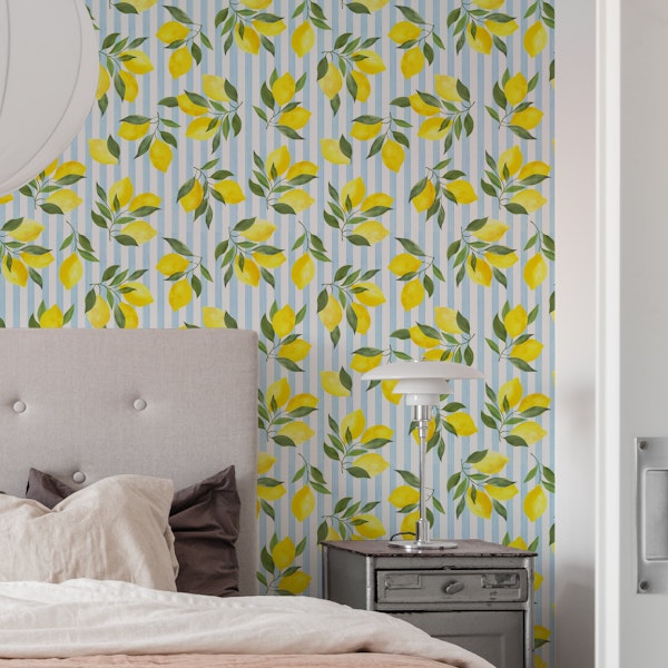 Blue Stripes with Lemons