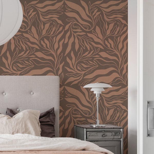 Elegant Botanical Flair • Mocha Mousse