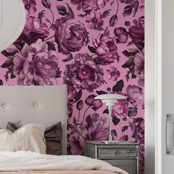 Dark Academia Pink Baroque Flower Drama