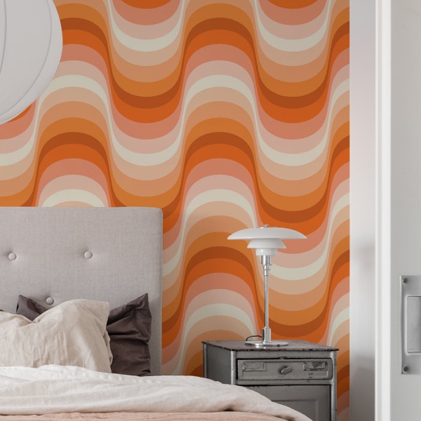 Groovy Orange Waves