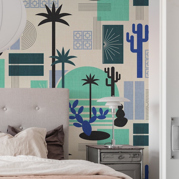 palm springs geometric escape ocean blue