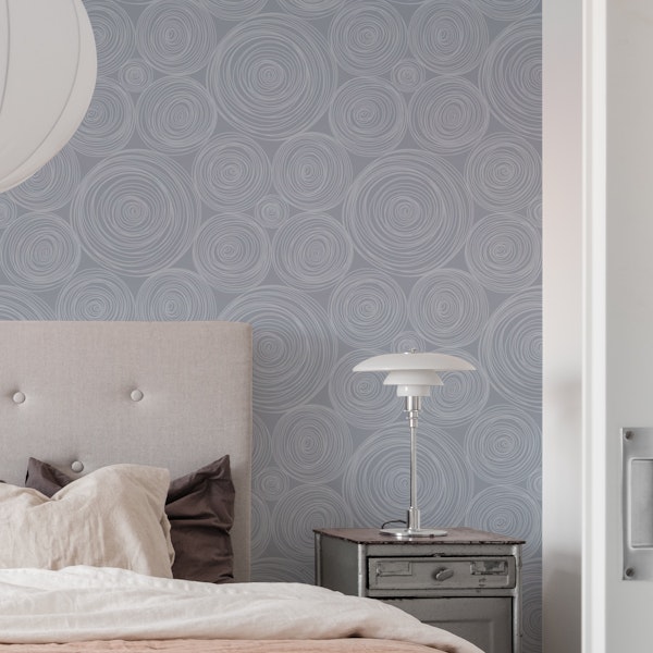 Abstract rings - stone wood slabs silver grey