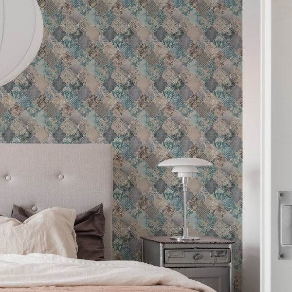 Moroccan Tiles Duck Egg Blue Grey Small