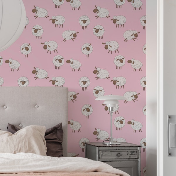 Counting sheep on baby pink