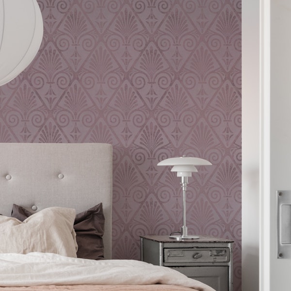 Art Deco Opulence Velvet Reverie Golden Era Pattern Smoke Pink